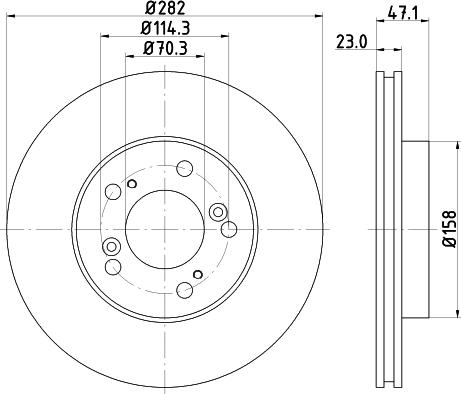 HELLA 8DD 355 107-131 - диск тормозной перед. Hond autosila-amz.com