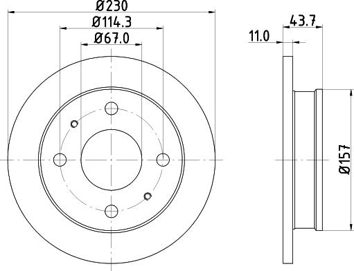 HELLA 8DD 355 107-171 - Тормозной диск autosila-amz.com