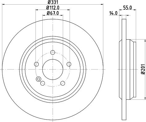 HELLA 8DD 355 107-241 - Диск тормозной MERCEDES-BENZ M-CLASS (W163) autosila-amz.com