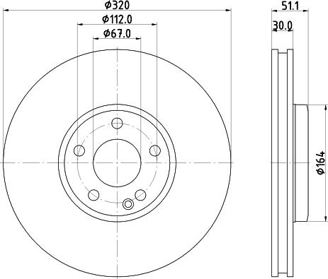 HELLA 8DD 355 119-701 - Тормозной диск с покрытием PRO MERCEDES-BENZ A-CLASS (W176), B-CLASS (W246), CLA Coupe (C117) 05/2012 - autosila-amz.com