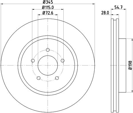 HELLA 8DD 355 115-471 - Диск тормозной ЗАКАЗЫВАТЬ КРАТНО ДВУМ!!! autosila-amz.com