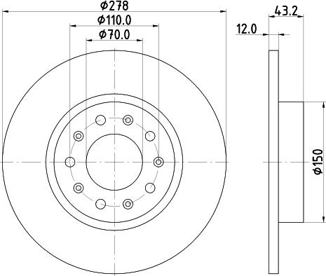 HELLA 8DD 355 116-671 - Тормозной диск autosila-amz.com