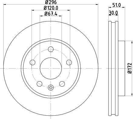 HELLA 8DD 355 116-031 - Тормозной диск autosila-amz.com