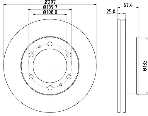 HELLA 8DD 355 134-011 - Тормозной диск autosila-amz.com