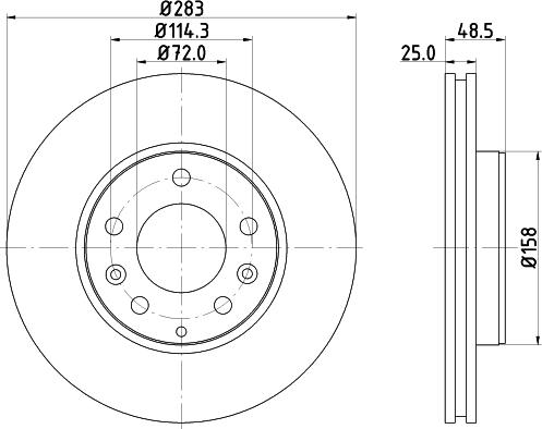 HELLA 8DD 355 128-181 - Диск тормозной ЗАКАЗЫВАТЬ КРАТНО ДВУМ!!! autosila-amz.com