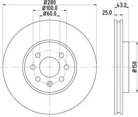 HELLA 8DD 355 110-741 - Тормозной диск autosila-amz.com