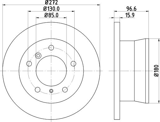 HELLA 8DD 355 111-901 - Тормозной диск с покрытием PRO MERCEDES-BENZ G-CLASS (W461), G-CLASS (W463), G-CLASS Cabrio (W463), SPRINTER 3-t Bus (903), SPRI autosila-amz.com