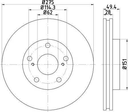 HELLA 8DD 355 111-611 - Тормозной диск autosila-amz.com