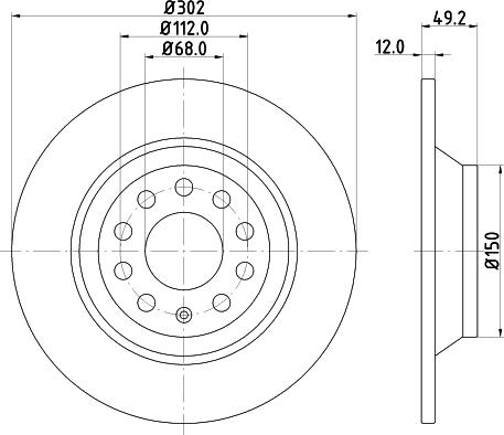 HELLA 8DD 355 111-182 - Тормозной диск autosila-amz.com