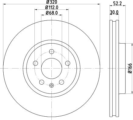 HELLA 8DD 355 113-911 - диск тормозной AUDI Q5 (8R) autosila-amz.com