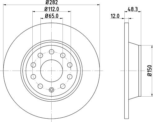 HELLA 8DD 355 112-142 - Тормозной диск autosila-amz.com