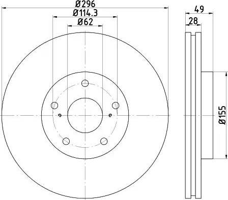 HELLA 8DD 355 117-431 - Тормозной диск autosila-amz.com