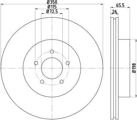 HELLA 8DD 355 117-811 - Тормозной диск autosila-amz.com