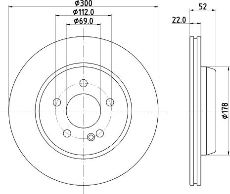 HELLA 8DD 355 134-501 - Тормозной диск autosila-amz.com