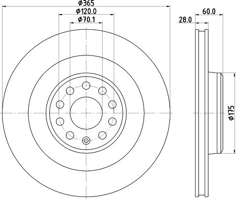 HELLA 8DD 355 134-601 - Тормозной диск autosila-amz.com