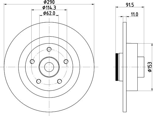 HELLA 8DD 355 133-651 - Тормозной диск autosila-amz.com