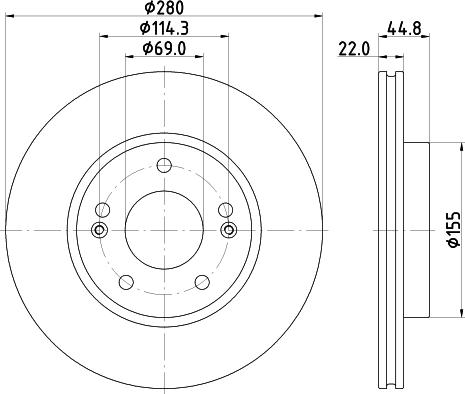 HELLA 8DD 355 132-641 - Тормозной диск autosila-amz.com