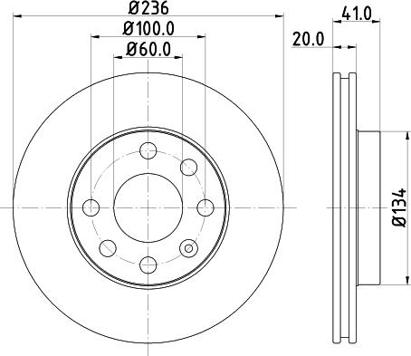 HELLA 8DD 355 129-881 - Тормозной диск autosila-amz.com