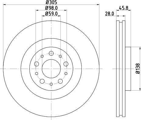 HELLA 8DD 355 129-351 - Тормозной диск autosila-amz.com