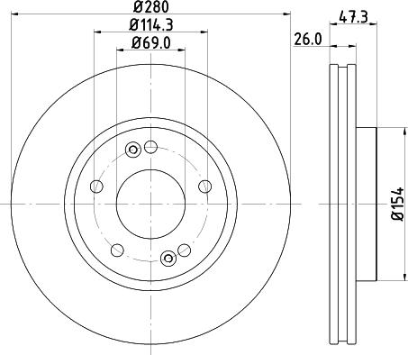 HELLA 8DD 355 129-711 - Тормозной диск autosila-amz.com