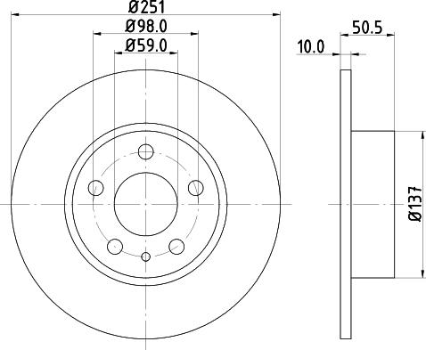 HELLA 8DD 355 124-981 - Тормозной диск autosila-amz.com