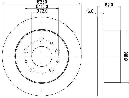 HELLA 8DD 355 124-291 - Тормозной диск autosila-amz.com