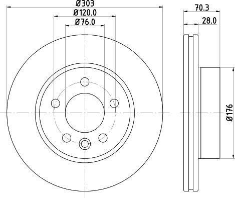 HELLA 8DD 355 125-561 - Тормозной диск autosila-amz.com