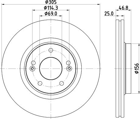 HELLA 8DD 355 126-541 - Тормозной диск autosila-amz.com