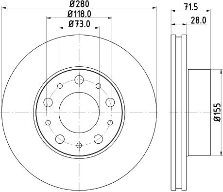 HELLA 8DD 355 126-831 - Тормозной диск autosila-amz.com