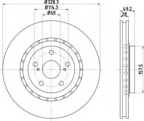 HELLA 8DD 355 120-051 - Тормозной диск autosila-amz.com