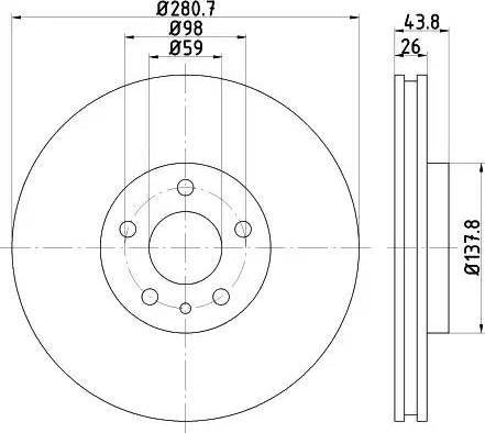 HELLA 8DD 355 120-291 - Тормозной диск autosila-amz.com