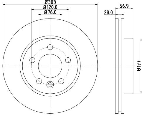 HELLA 8DD 355 123-801 - Тормозной диск autosila-amz.com