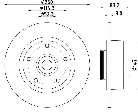 HELLA 8DD 355 123-341 - Тормозной диск autosila-amz.com