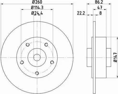 HELLA 8DD 355 120-101 - Тормозной диск autosila-amz.com