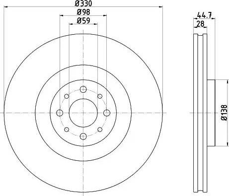 HELLA 8DD 355 122-481 - Тормозной диск autosila-amz.com