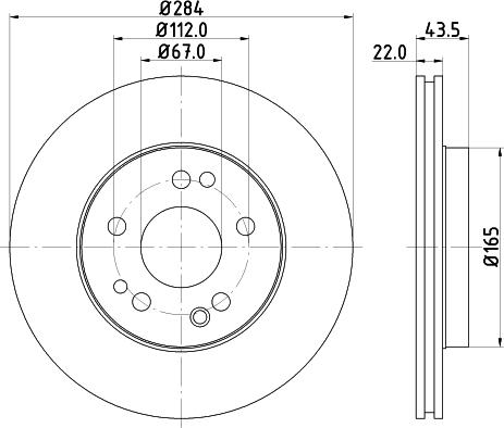 HELLA 8DD 355 122-182 - Тормозной диск autosila-amz.com