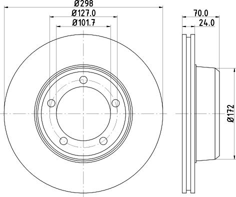 HELLA 8DD 355 122-332 - Тормозной диск autosila-amz.com