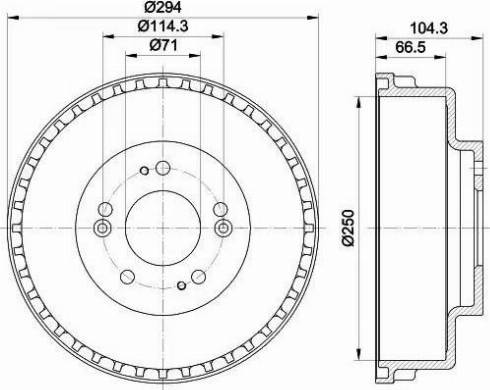 HELLA 8DT 355 300-931 - Тормозной барабан autosila-amz.com