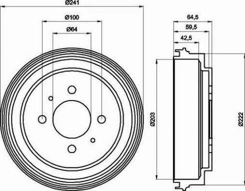 HELLA 8DT 355 300-551 - Тормозной барабан autosila-amz.com