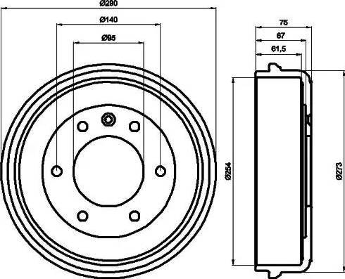 HELLA 8DT 355 300-041 - Тормозной барабан autosila-amz.com