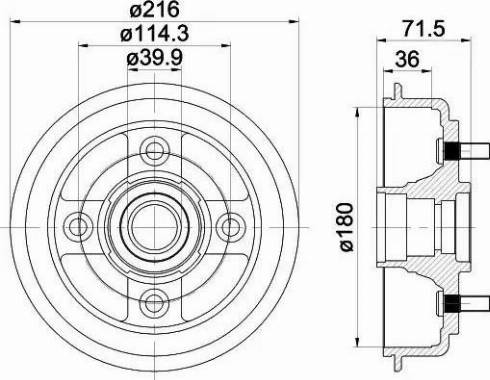 HELLA 8DT 355 300-851 - Тормозной барабан autosila-amz.com