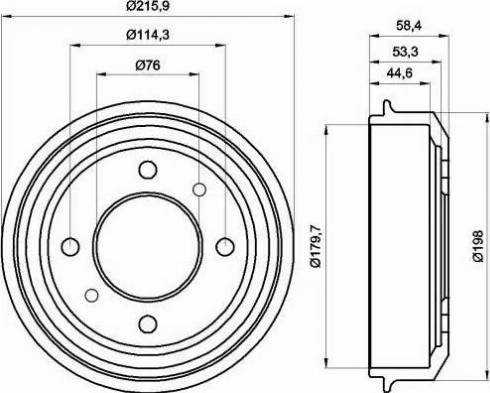 HELLA 8DT 355 300-861 - Тормозной барабан autosila-amz.com