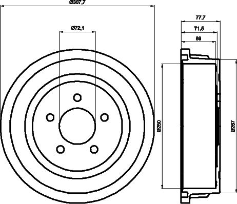 HELLA 8DT 355 300-721 - Тормозной барабан autosila-amz.com