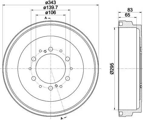 HELLA 8DT 355 301-911 - Тормозной барабан autosila-amz.com