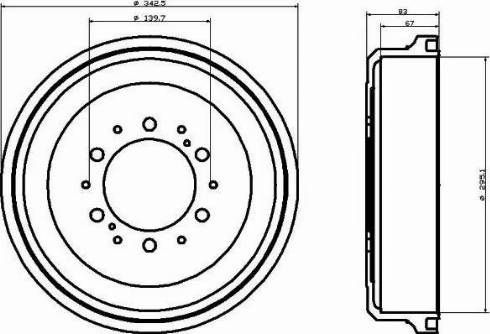 HELLA 8DT 355 301-491 - Тормозной барабан autosila-amz.com