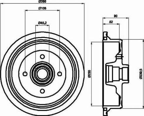 HELLA 8DT 355 301-681 - Тормозной барабан autosila-amz.com