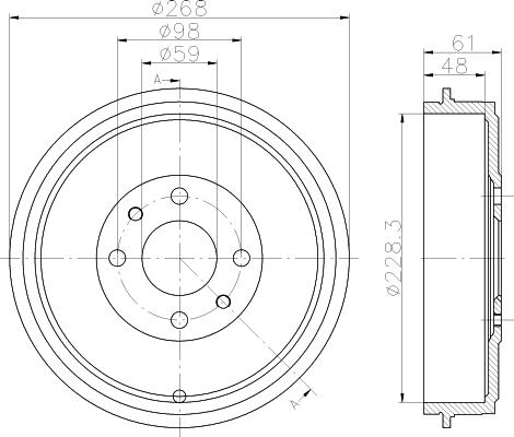 HELLA 8DT 355 301-091 - Тормозной барабан autosila-amz.com