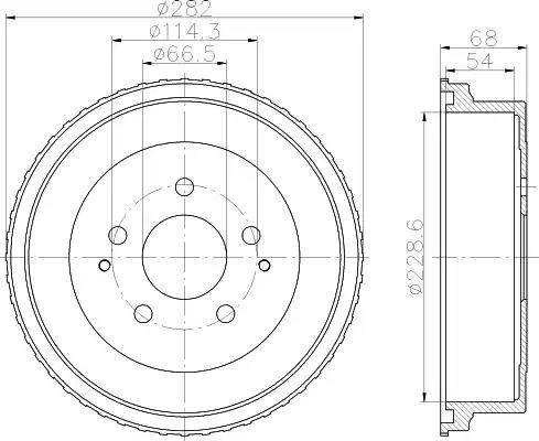 HELLA 8DT 355 301-131 - Тормозной барабан autosila-amz.com