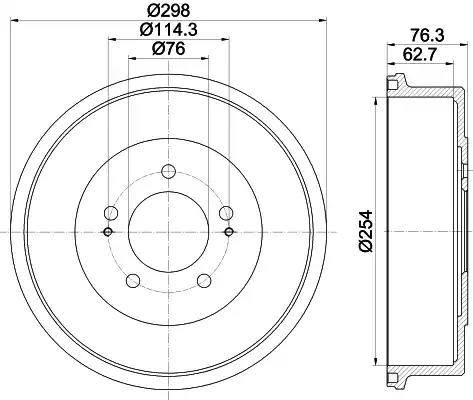 HELLA 8DT 355 301-861 - Тормозной барабан autosila-amz.com