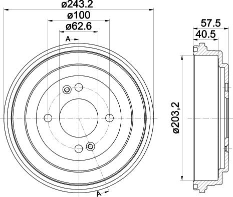 HELLA 8DT 355 301-881 - Тормозной барабан autosila-amz.com